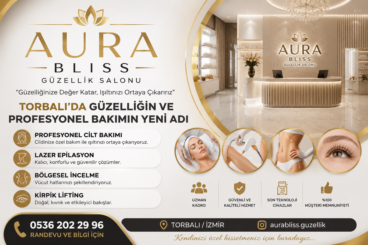 Aura Bliss Güzellik Salonu Torbalı’da Güzelliğin ve Profesyonel Bakımın Yeni Adı Oldu